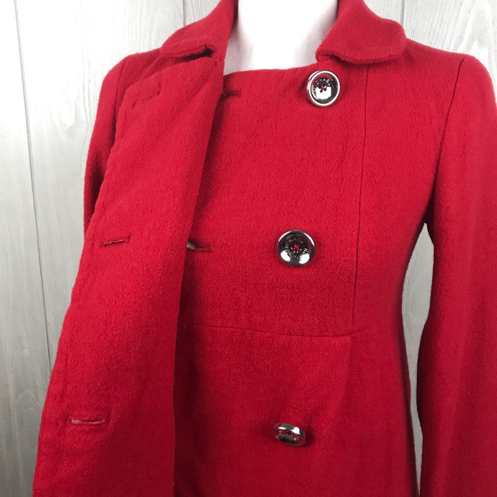 Michael Kors Solid Red Wool Button Front Lined Ja… - image 6